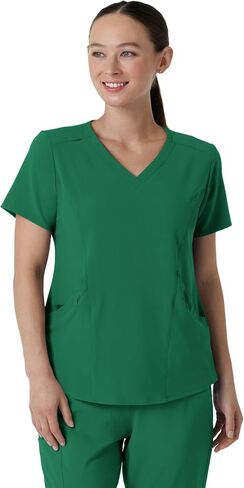 WonderWink Womens Renew V-Neck Top Medical Scrubs, Hunter, Small US in Saudi Arabia
