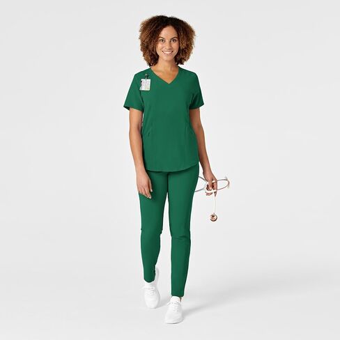 WonderWink Womens Renew V-Neck Top Medical Scrubs, Hunter, Small US in Saudi Arabia