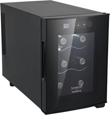 Koblenz 18-Bottle Free Standing Single Zone Fridge and Chiller Wine Cooler, One Size, Black in Kuwait