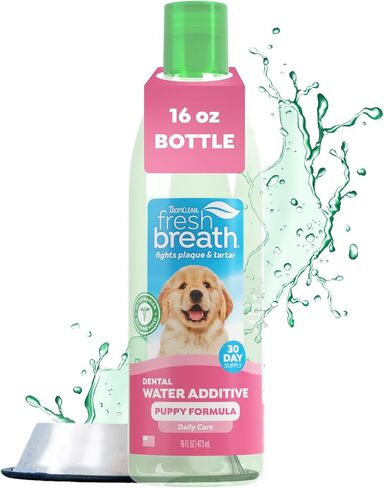 TropiClean Fresh Breath Advanced Whitening | Dog Oral Care Water Additive | Dog Breath Freshener Additive for Dental Health | VOHC Certified | Made in the USA | 16 oz. in Saudi Arabia