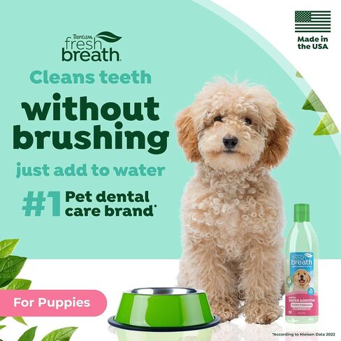 TropiClean Fresh Breath Advanced Whitening | Dog Oral Care Water Additive | Dog Breath Freshener Additive for Dental Health | VOHC Certified | Made in the USA | 16 oz. in Saudi Arabia