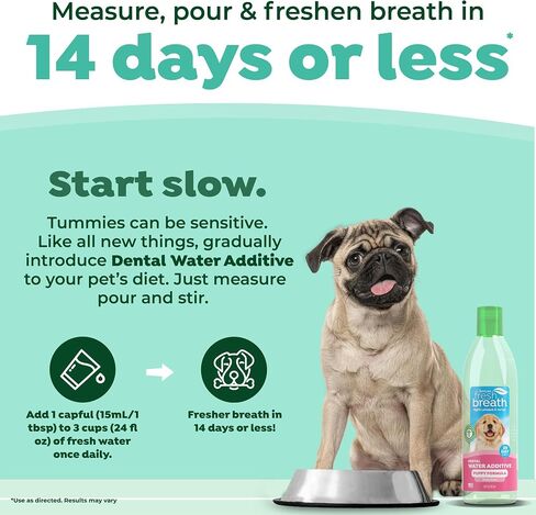 TropiClean Fresh Breath Advanced Whitening | Dog Oral Care Water Additive | Dog Breath Freshener Additive for Dental Health | VOHC Certified | Made in the USA | 16 oz. in Saudi Arabia