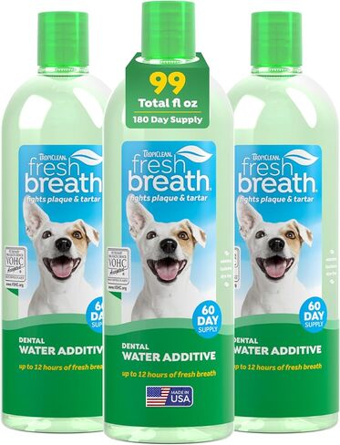 TropiClean Fresh Breath Advanced Whitening | Dog Oral Care Water Additive | Dog Breath Freshener Additive for Dental Health | VOHC Certified | Made in the USA | 16 oz. in Saudi Arabia