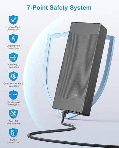 ALITOVE محول تيار متردد إلى تيار مستمر 12 فولت 8 أمبير 96 وات، 100 فولت-240 فولت إلى 12 فولت محول إمداد الطاقة مقبس ولاعة سجائر السيارة، محول تيار متردد/تيار مستمر لمدفأة التبريد المحمولة، ضاغط الهواء، أجهزة السيارة الأخرى أقل من 96 وات in Kuwait