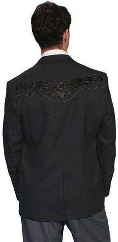 Scully Men's Floral Embroidered Western Jacket - P-733Blk in Kuwait