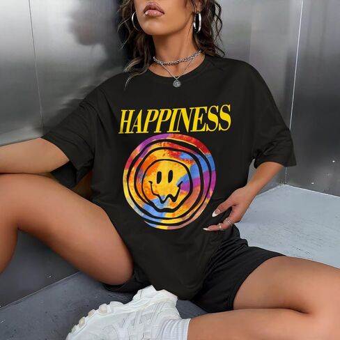 Slogan Graphic Boyfriend Tees Gym Oversized Aesthetic Letter Print T Shirts for Women Trendy Drop Shoulder Tshirt in Saudi Arabia
