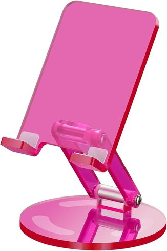 Tomorotec Iridescent Acrylic Cell Phone Stand, Portable Phone Holder for Desk Non-Slip Desktop Smartphones/Tablets Holder Compatible with iPhone Samsung Galaxy Pixel iPad Phone Cradle Dock Home Office in Kuwait