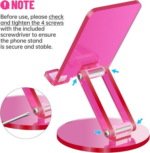 Tomorotec Iridescent Acrylic Cell Phone Stand, Portable Phone Holder for Desk Non-Slip Desktop Smartphones/Tablets Holder Compatible with iPhone Samsung Galaxy Pixel iPad Phone Cradle Dock Home Office in Kuwait