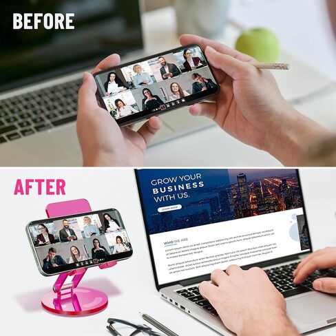 Tomorotec Iridescent Acrylic Cell Phone Stand, Portable Phone Holder for Desk Non-Slip Desktop Smartphones/Tablets Holder Compatible with iPhone Samsung Galaxy Pixel iPad Phone Cradle Dock Home Office in Kuwait