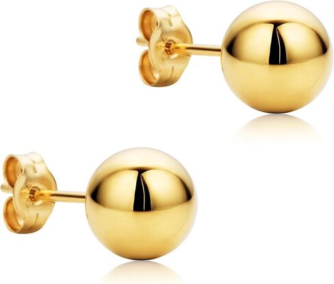 14K Yellow Gold Ball Stud Earrings in Kuwait
