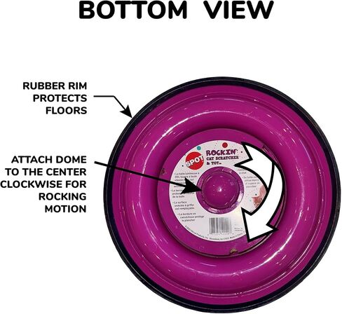 SPOT by Ethical Products Rockin' Scratcher Cat Toy | Interactive Cat Toy Features LED Light Up Ball and Wobble Action | Corrugated Scratching Pad to Groom Claws | Includes Catnip | 10" in Saudi Arabia