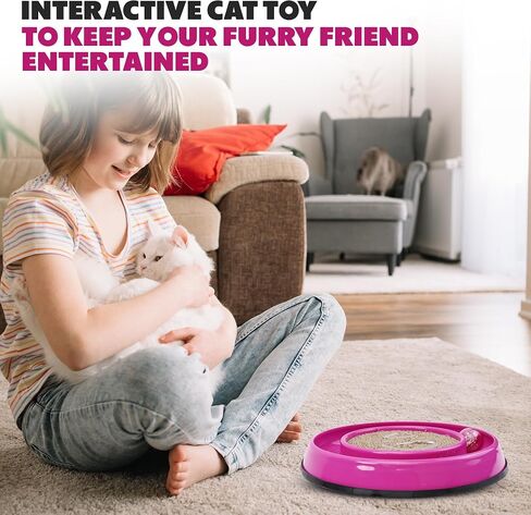 SPOT by Ethical Products Rockin' Scratcher Cat Toy | Interactive Cat Toy Features LED Light Up Ball and Wobble Action | Corrugated Scratching Pad to Groom Claws | Includes Catnip | 10" in Saudi Arabia