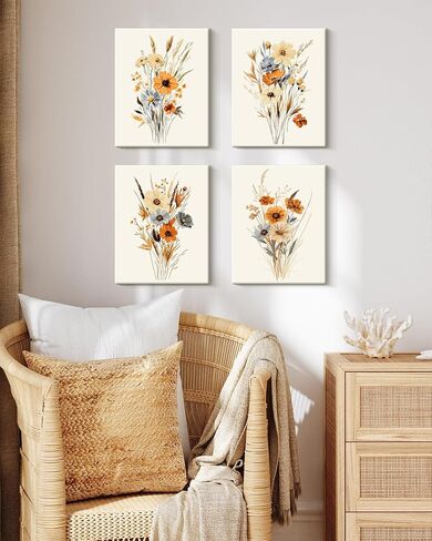 Kuvioke Botanical Framed Boho Wall Art Bathroom Plants Decor Green Sage Eucalyptus Leaf Prints Minimalist Reshetic جاهزة لتعليق مجموعة من 4 ، 8x10 في (مؤطرة) in Saudi Arabia