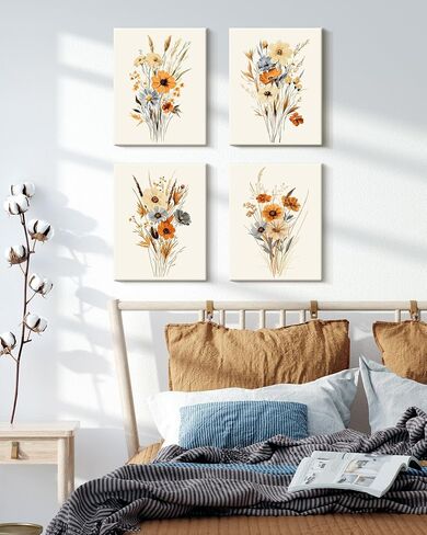 Kuvioke Botanical Framed Boho Wall Art Bathroom Plants Decor Green Sage Eucalyptus Leaf Prints Minimalist Reshetic جاهزة لتعليق مجموعة من 4 ، 8x10 في (مؤطرة) in Saudi Arabia