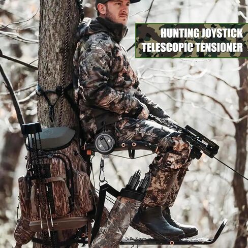 حزام تسلق TOBWOLF عالي التحمل، حزام تسلق شجرة آمن قابل للتعديل، أشرطة شجرة للصيد مع مشبك فولاذي، معدات معدات حزام تسلق الأشجار سريعة التوصيل لصيد الأشجار in Kuwait