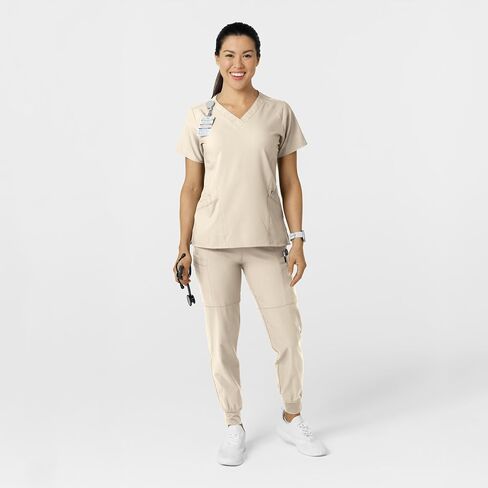 Women's Comfort Waist Cargo Jogger Scrub Pant, Khaki, 2X TAL in Saudi Arabia