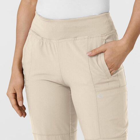 Women's Comfort Waist Cargo Jogger Scrub Pant, Khaki, 2X TAL in Saudi Arabia