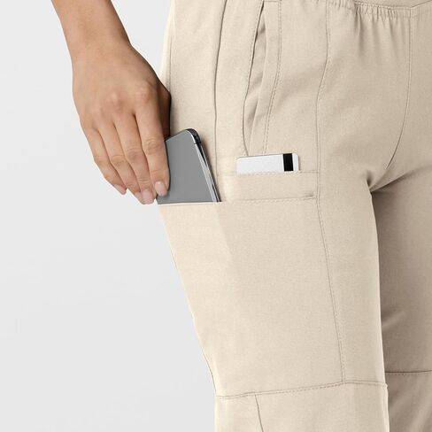 Women's Comfort Waist Cargo Jogger Scrub Pant, Khaki, 2X TAL in Saudi Arabia