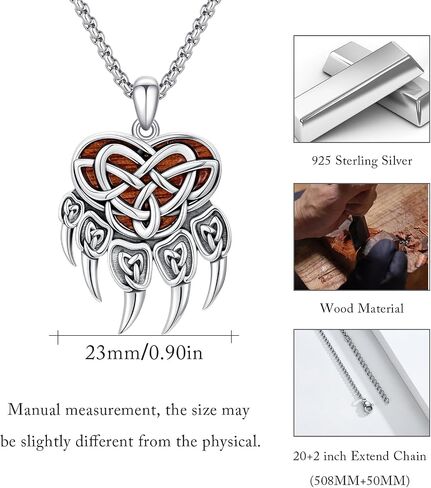 Viking Wolf Necklace for Men S925 Sterling Silver Wolf Pendant Necklace Vintage Oxidized Wolf Necklace Norse Wolf Jewelry Gift for Men Boys Women in Kuwait
