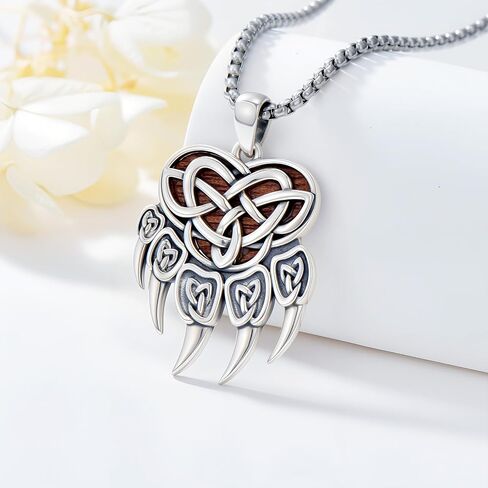 Viking Wolf Necklace for Men S925 Sterling Silver Wolf Pendant Necklace Vintage Oxidized Wolf Necklace Norse Wolf Jewelry Gift for Men Boys Women in Kuwait