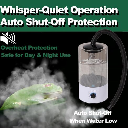 Reptile Humidifier Fogger, (4L) Fog Machine for Reptile Terrarium Tank, Pets Mister Adjustable Fog for Chameleon, Bearded Dragon, Amphibians Vivarium (4L Large Size) in Saudi Arabia