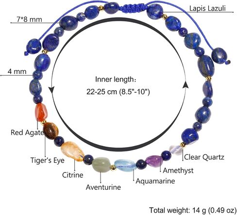 Jewever 7 Chakra Crystals and Stones Anklet Irregular Tumbled Gems Beaded Ankle Bracelets for Women Spiritual Energy Meditation Yoga Healing Jewelry Mom's Gifts in Saudi Arabia