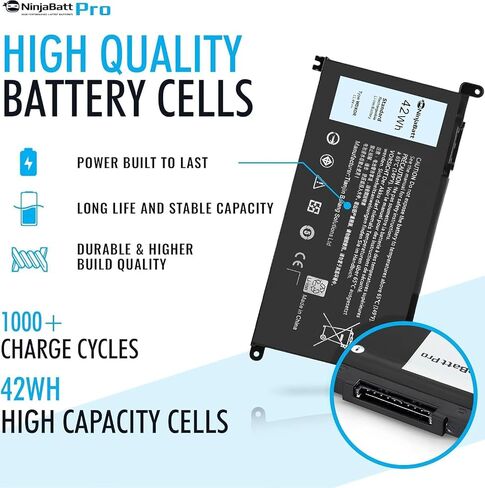 NinjaBatt 68Wh GJKNX Laptop Battery for Dell Latitude 5580 5480 5YHR4 5280 5288 5488 5590 5591 5490 5491 5495 E5480 E5580 E5490 E5590 Precision 15 3520 3530 Series GD1JP DY9NT [68Wh 7.6V] in Saudi Arabia