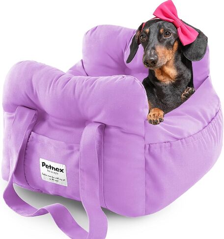 Dog Car Seat for Small Dogs, Portable Puppy Car Seat of Easy Installation, Fashionable Pet Carrier Bag with Large Pockets, Machine Washable Dog Booster Seat (Black) in Kuwait