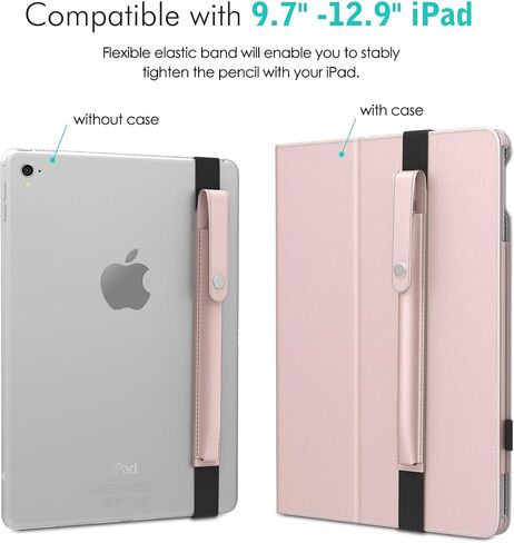 حقيبة أقلام MoKo Apple من جلد البولي يوريثان، جيب مرن قابل للفصل لقلم الرصاص الأول/الثاني لجهاز iPad 9th/8th/7th Gen 10.2 بوصة، iPad Air 4 10.9 بوصة، iPad 9.7 بوصة، iPad Air 3 10.5 بوصة، Blue Star in Kuwait