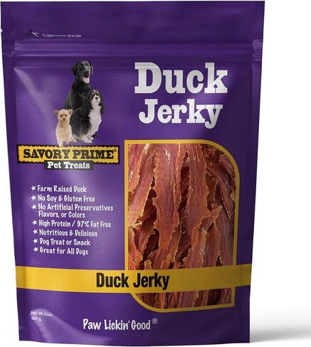 Savory Prime 401 Natural Duck Jerky Dog Treats, 16 Oz in Kuwait