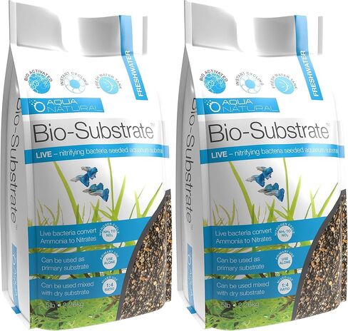 AquaNatural Midnight Pearl Bio-Substrate 5lb لأحواض السمك، بكتيريا نيتروفية حيوية نشطة ببذور الحصى 2-4 مم، بني، أسود، ذهبي، صغير (BIOFRESH003) in Kuwait