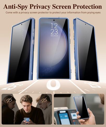 حافظة GVIEWIN لهاتف Samsung Galaxy S23 Ultra مع غطاء كاميرا منزلق، [واقي شاشة مدمج] [إطاران أماميان] مقاوم للصدمات من الدرجة العسكرية، حافظة هاتف واقية من الرخام مقاس 6.8 بوصة، رمل سريع/أرجواني in Kuwait