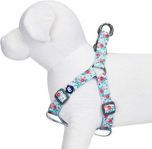 Blueberry Pet Essentials Step-in Spring Scent مستوحاة من حديقة الزهور للكلاب باللون الوردي الفاتح، محيط الصدر 16.5 بوصة - 21.5 بوصة، أحزمة صغيرة قابلة للتعديل للكلاب in Kuwait