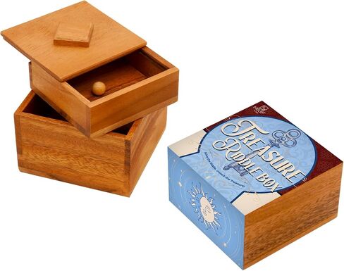 BSIRI Treasure Riddle Box- Secret Puzzle with Hidden Compartments, Ideal Money Box, Stash Box, Jewelry Box, 3D Puzzle Lock Box, Gift Card, and Rustic Home Decor in Kuwait