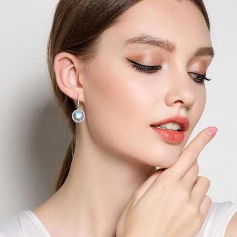 Moonstone Earrings for Women 925 Sterling Silver Moonstone Dangle Earrings Fine Jewelry Gifts For Women Girls in Kuwait
