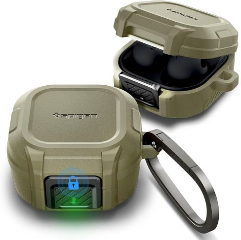 حافظة Spigen Lock Fit مصممة لهاتف Galaxy Buds2 Pro (2022) / Galaxy Buds Pro (2021) / Galaxy Buds 2 (2021) / حافظة Galaxy Buds Live (2020) مع حماية قفل آمن - أسود in Kuwait