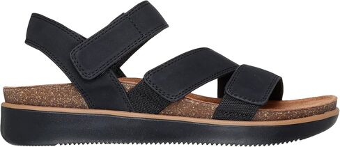 Skechers Women's Lifted Comfort | Skecjers Memory Foam Footbed, Cork Trim, Adjustable Strap, Vegan, Hook and Loop Closure in Saudi Arabia