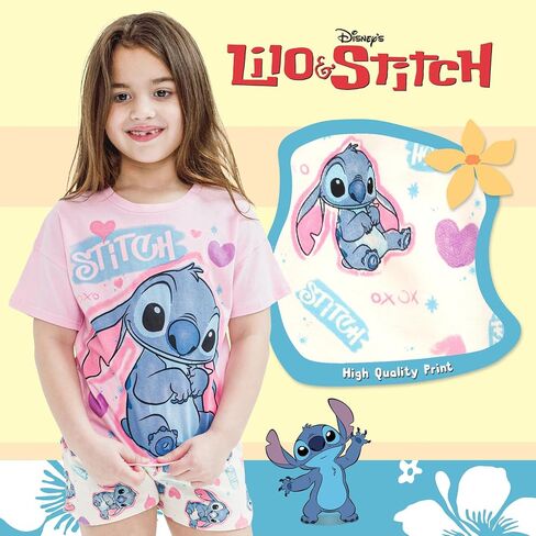 Disney Minnie Mouse Toddler Girls T-Shirt and Chambray Shorts Outfit Set Orange/Blue 4T in Saudi Arabia