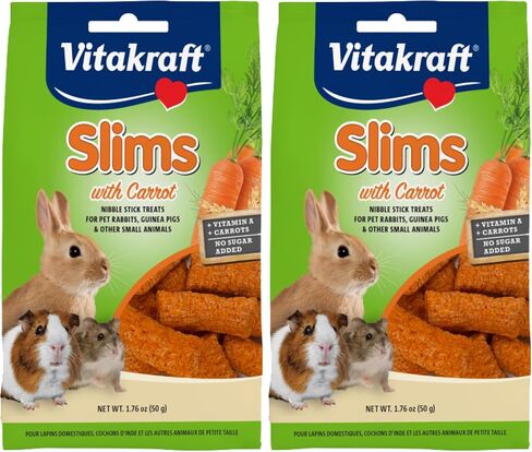 Vitakraft Slims Small Animal Treats - Carrot - Crispy Nibble Stick Treat - 1.76 oz in Saudi Arabia