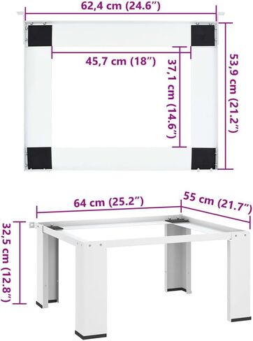 vidaXL Double Washing and Drying Machine Pedestal with Drawers White in Kuwait