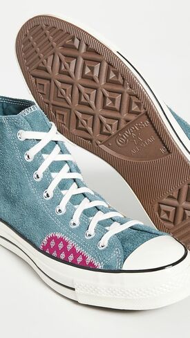 Converse Men's Chuck Taylor All Star ‘70s High Top Sneakers, White/Garnet/Egret, Size 3 in Saudi Arabia