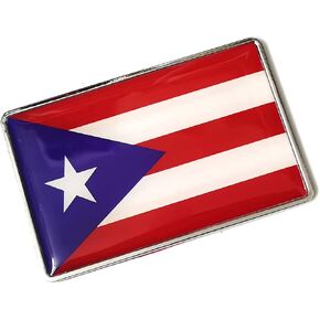 Ptdecals 1 PCS Metal 3D Puerto Rico Flag Flag Emblem Sticker Scal Pecal للسيارة Auto Car Front Frenders Window Window Trunk Boot Boot 77x50mm (أسود أبيض) in Kuwait