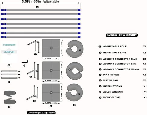 Adjustable Heavy Duty Portable 10FT X 50FT Pipe and Drape Backdrop Kit Quick Set Up Easy for Wedding&Party&Event&Photography&Show&Display (No Drape), But Not for Flower Walls/TVs/Heavy Items in Saudi Arabia