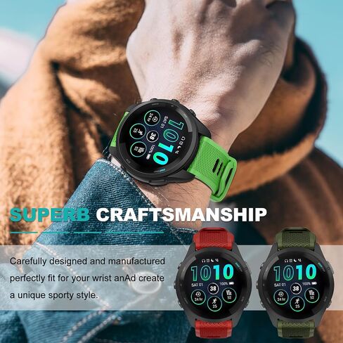 OVERSTEP Compatible with Garmin Forerunner 265 Replacement Band, Quick Release 22mm Watch Band for Forerunner 255, Vivoactive 4, Venu 2 Smart Watch in Kuwait