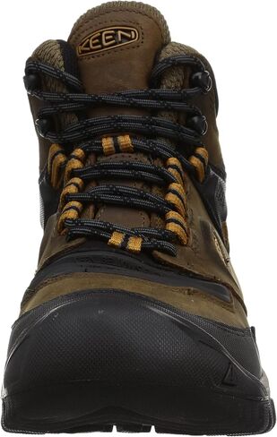 KEEN Men's Ridge Flex Mid Height Waterproof Hiking Boots, Bison/Golden Brown, 11 Wide in Saudi Arabia