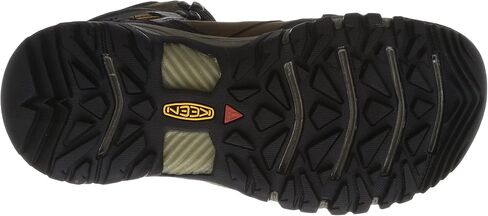 KEEN Men's Ridge Flex Mid Height Waterproof Hiking Boots, Bison/Golden Brown, 11 Wide in Saudi Arabia