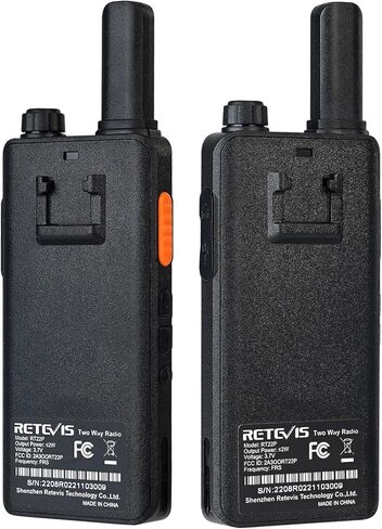 Retevis RT22P Walkie Talkie with Earpiece, New Version of RT22, Handheld 2 Way Radio Rechargeable 1620mAh, USB-C, VOX Hands Free, Ultra-Thin Walkie Talkies Mini for Outdoor Camping Skiing Gift(2 Pack) in Saudi Arabia