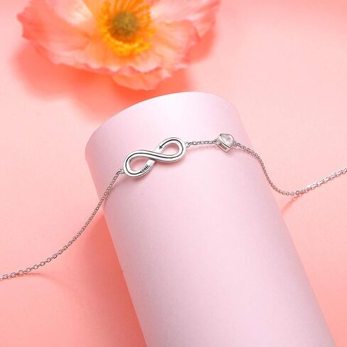 FLYOW S925 Sterling Silver Simple Barefoot Paw and Heart Chain Anklet for Women Girls Best Gifts Elegant Sexy Beach Casual Bracelet Jewelry Adjustable Foot Ankle in Saudi Arabia