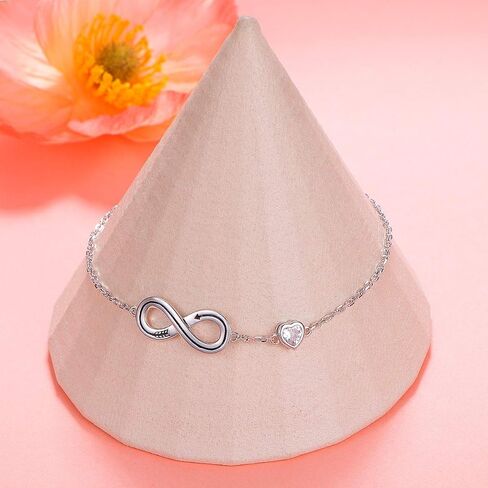 FLYOW S925 Sterling Silver Simple Barefoot Paw and Heart Chain Anklet for Women Girls Best Gifts Elegant Sexy Beach Casual Bracelet Jewelry Adjustable Foot Ankle in Saudi Arabia
