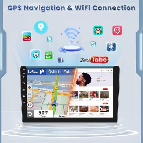 Roinvou 8 Cores 6+128G Android Car Radio for Toyota RAV4 2006-2012, 10.1" Touch Screen Carplay Android Auto with 32EQ Bluetooth WiFi GPS Navigation Mirror Link Backup Camera in Kuwait